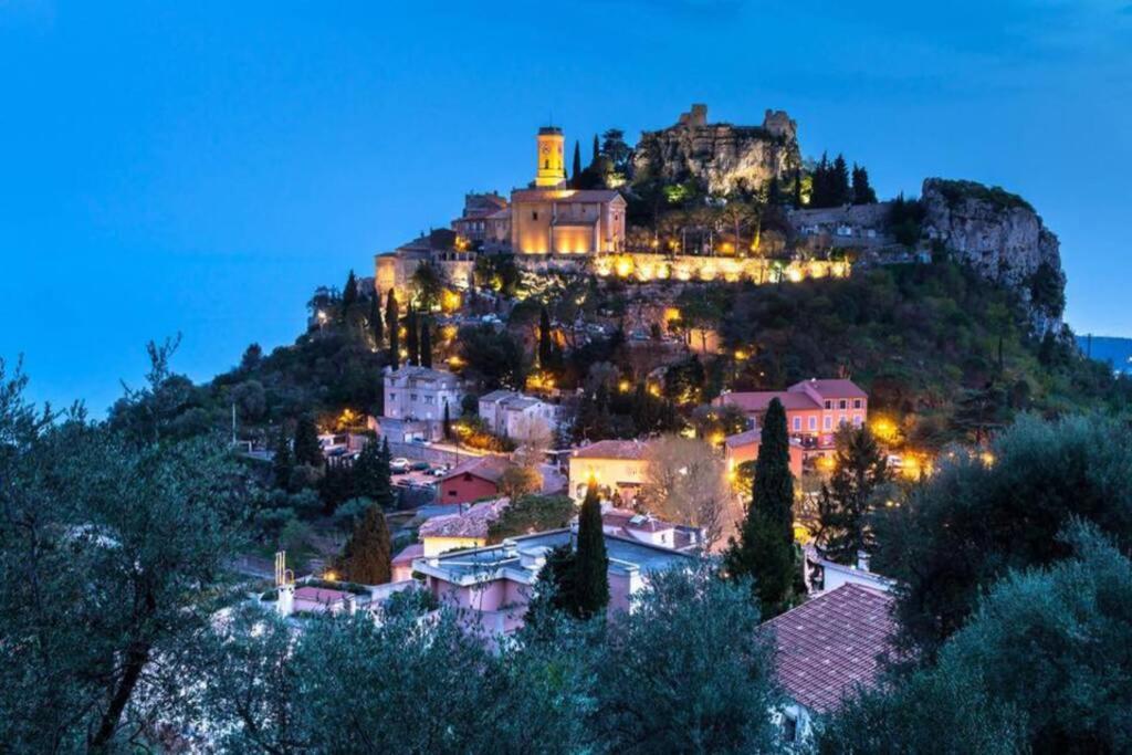 Studio au calme, avec terrasse et parking à Eze village Exterior foto
