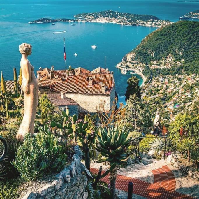 Studio au calme, avec terrasse et parking à Eze village Exterior foto